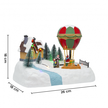 Aldea navideña 28x18x18cm 361060 Decoración con Luces, Sonidos y Movimiento