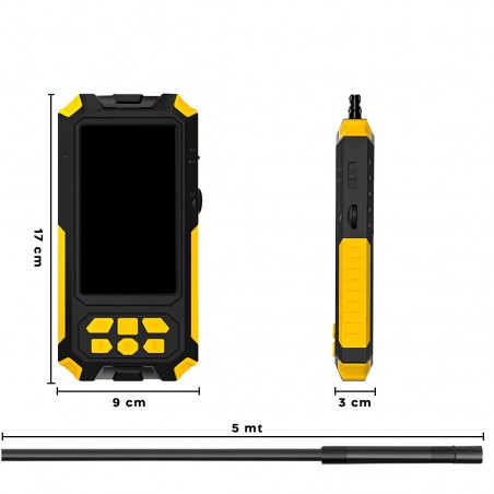 Endoscopio industrial 317231 Sonda cámara para inspección con pantalla LCD 1080P