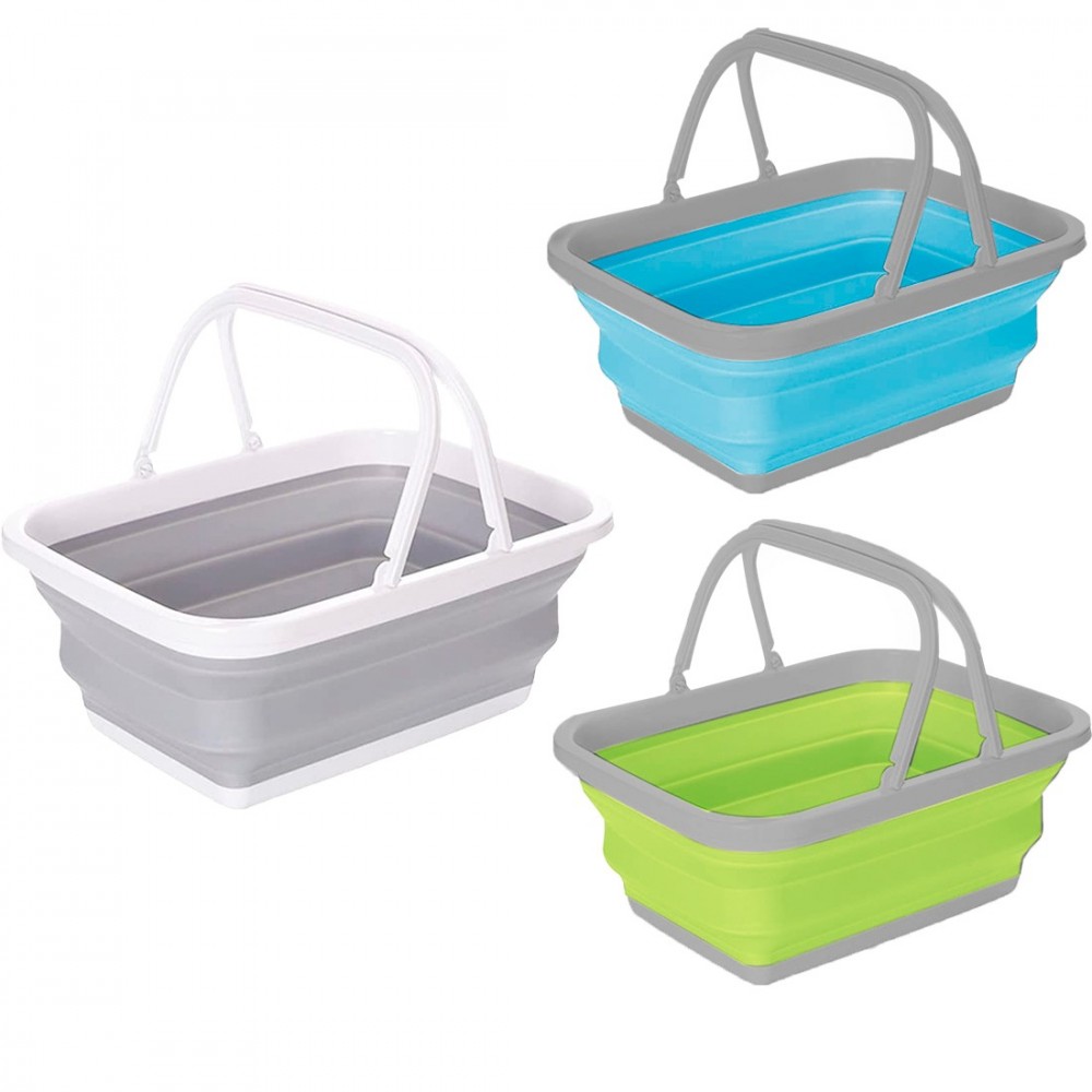 Cesto multiusos abatible con asas 605805 contenedor de ahorro 9 litros Azul