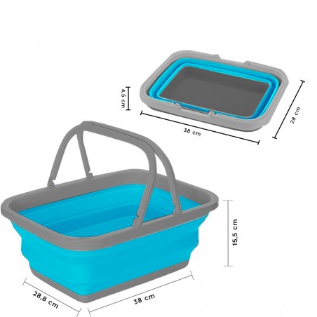 Cesto multiusos abatible con asas 605805 contenedor de ahorro 9 litros