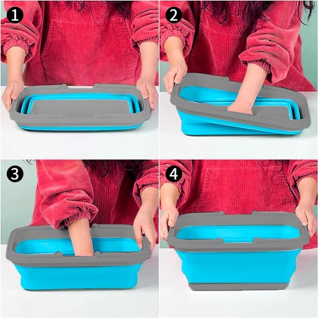 Cesto multiusos abatible con asas 605805 contenedor de ahorro 9 litros