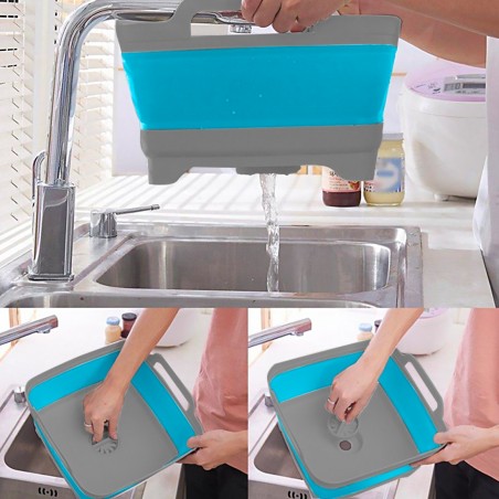 Cesto de lavado multiusos plegable 605806 en silicona contapón desagüe