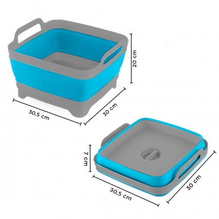 Cesto de lavado multiusos plegable 605806 en silicona contapón desagüe