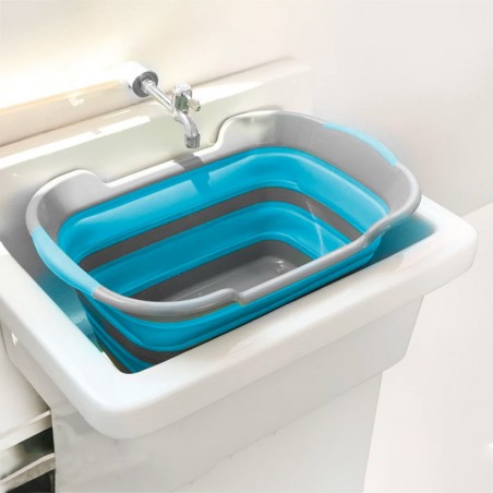Cesto de ropa con asas 605812 plegable en silicona con tapa 27 litros