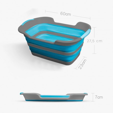 Cesto de ropa con asas 605812 plegable en silicona con tapa 27 litros