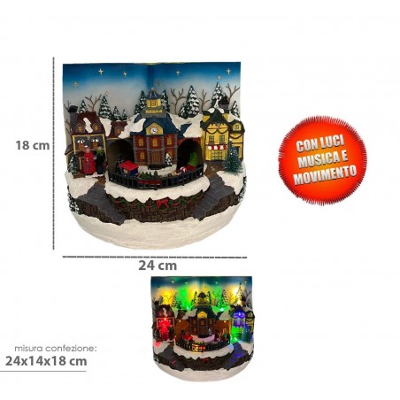 Christmas Village Book 361017 Decoración navideña Luz Sonidos Movimiento 18x24cm