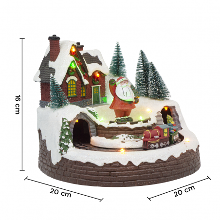Christmas Village 361034 Carrusel de Navidad Luces Sonidos Movimiento 20x20x16cm