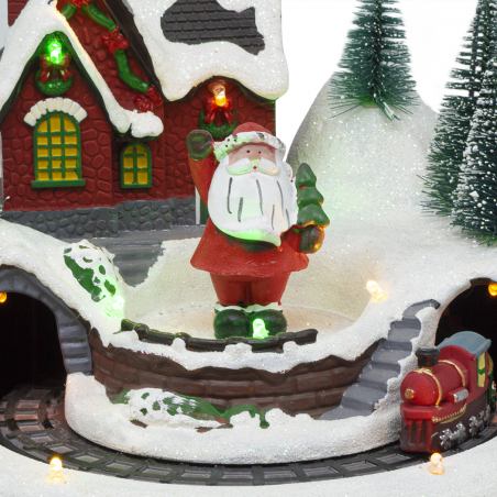 Christmas Village 361034 Carrusel de Navidad Luces Sonidos Movimiento 20x20x16cm