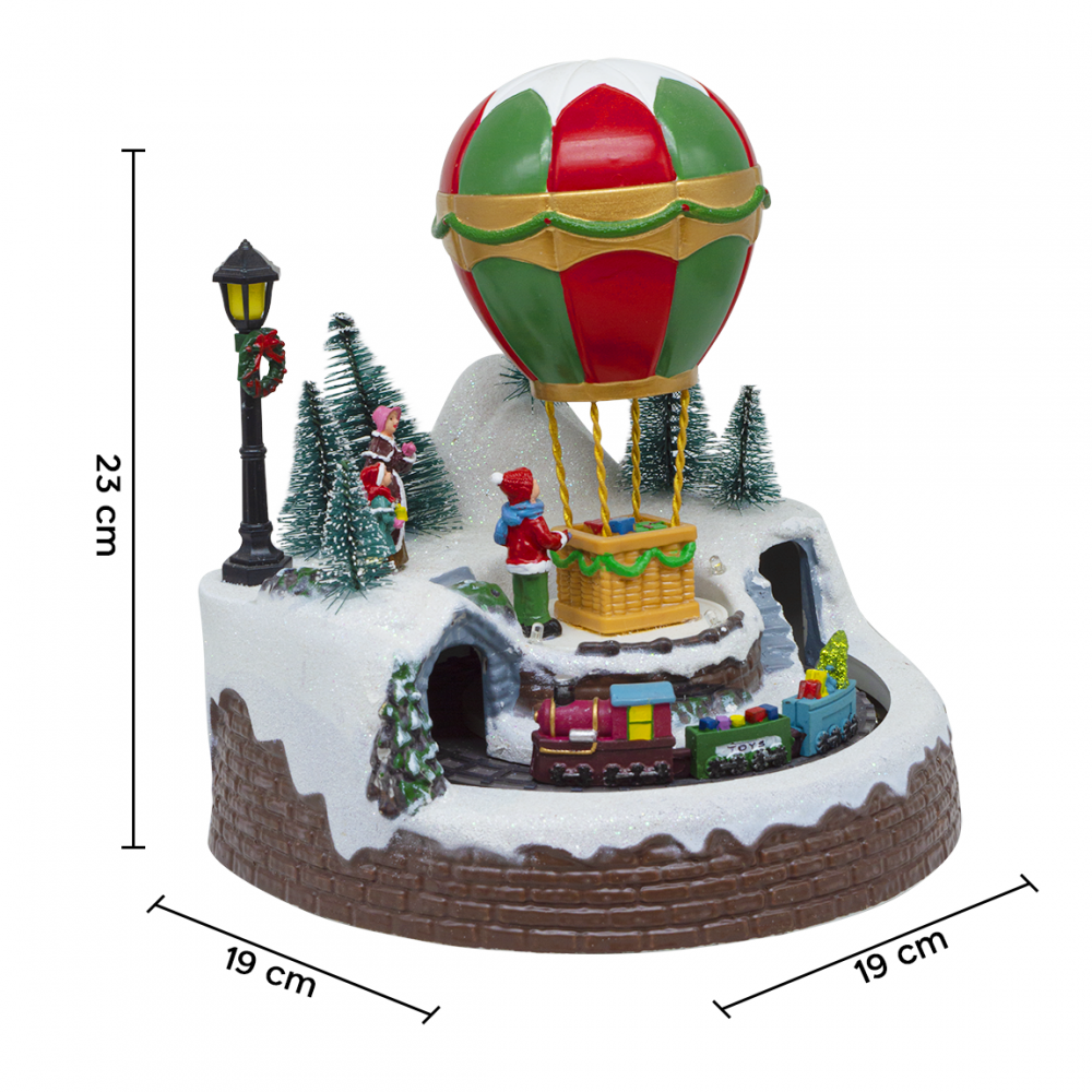 Globo Pueblo Navideño 19x19x23cm 361055 con...