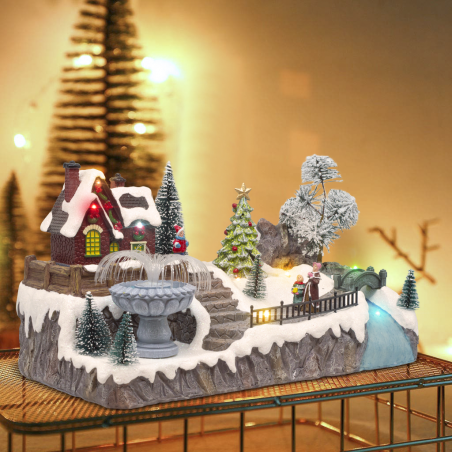 Aldea Navideña 32x17x19cm 361069 Decoración con Luces, Música y Movimiento