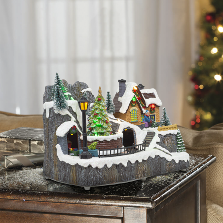 Aldea Navideña 23x15x18 cm 361073 Decoración con Luces, Música y Movimiento