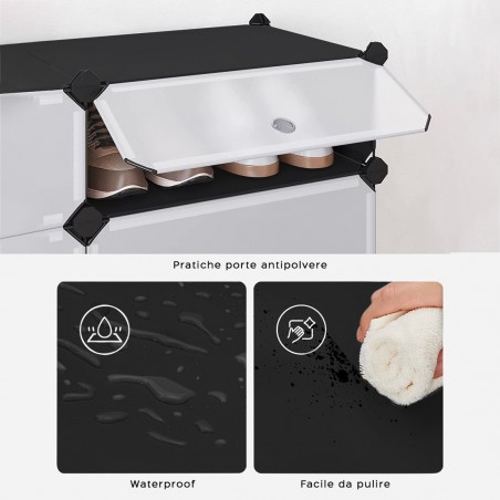 Zapatero Modular 10 compartimentos organizador ahorro de espacio en PVC