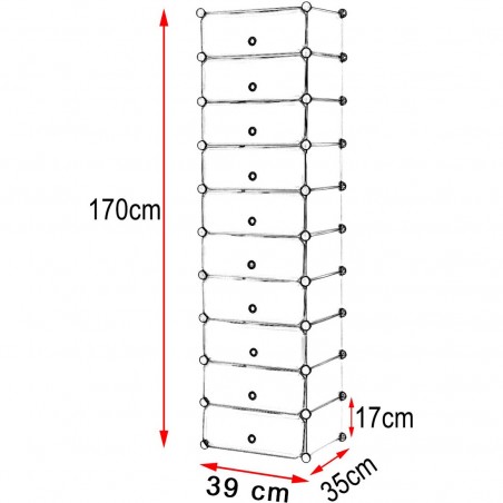 Zapatero Modular 10 compartimentos organizador ahorro de espacio en PVC