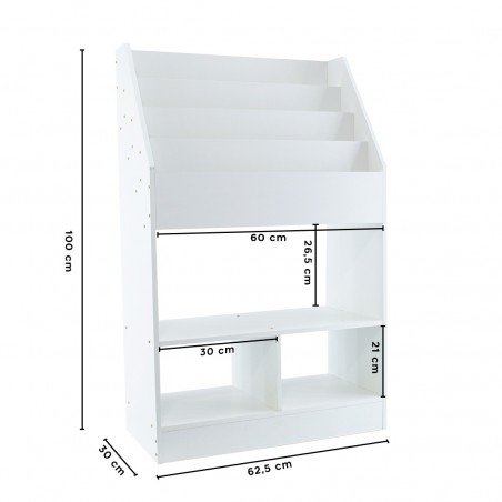 Estantería Montessori para niños estante multiusos, soporte para juguetes Blanco