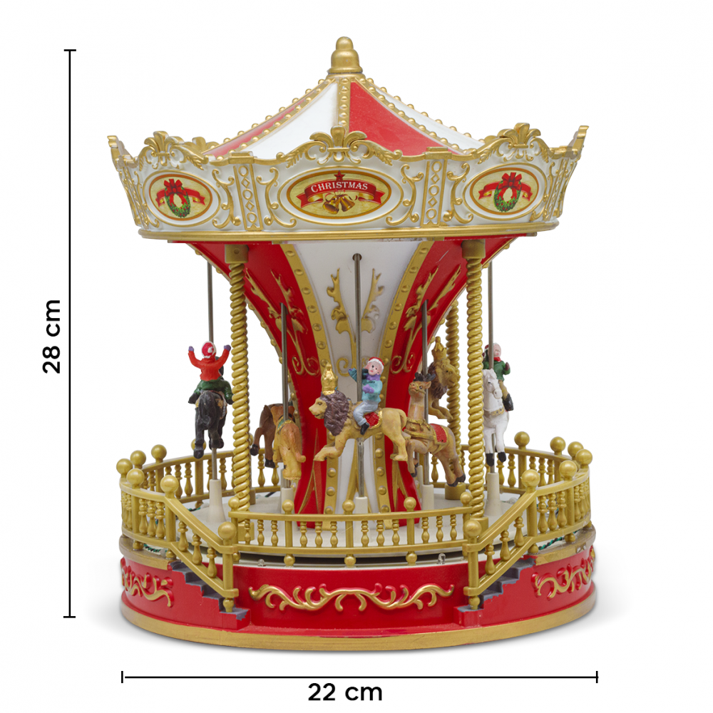 367001 Carrusel navideño con caballos 28x22 cm...