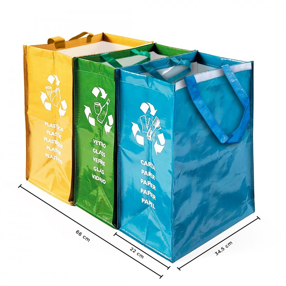 004620 Bolsas de colores para reciclar SET 3...