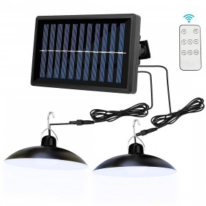 Lámparas de suspensión solares con panel solar para interiores y exteriores