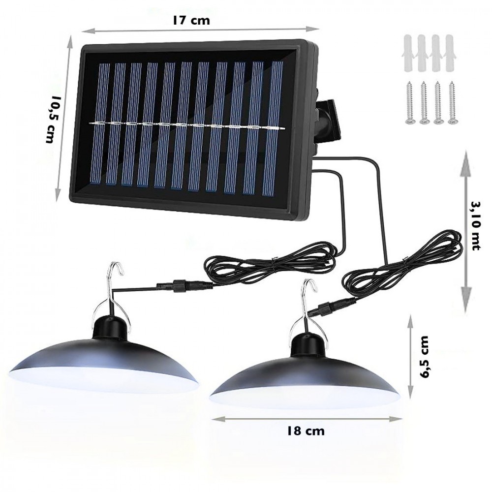 Lámparas de suspensión solares con panel solar...
