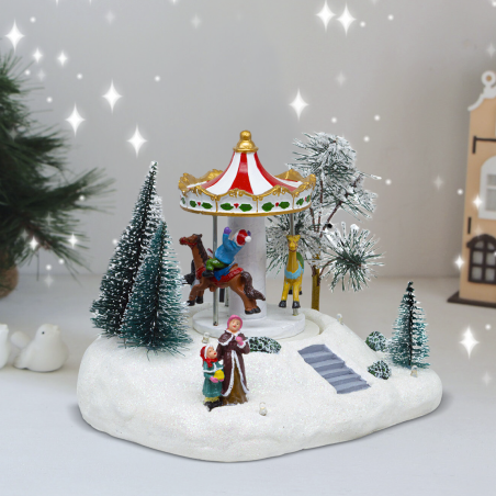Carrusel 19x14x15cm 361068 Decoración con Luces, Música y Movimiento