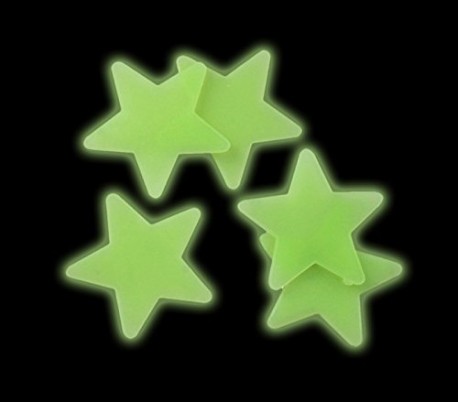 Pack de 24 piezas - Estrellas, planetas y luna autoadhesivas fluorescentes - Decorativas para la habitación