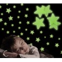 Pack de 24 piezas - Estrellas, planetas y luna autoadhesivas fluorescentes - Decorativas para la habitación