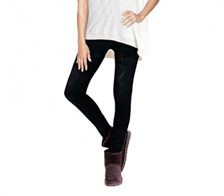 Set 4 leggings con motivo de FANTASÍA NÓRDICA en diferentes colores y con revestimiento de felpa - Moda femenina de invierno