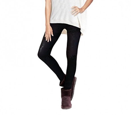 Set 4 leggings con motivo de FANTASÍA NÓRDICA en diferentes colores y con revestimiento de felpa - Moda femenina de invierno