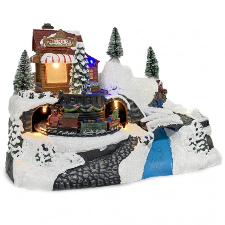 243012 Carrusel de navidad - Tren con Luces Sonidos y Movimiento 24x16x17 cm