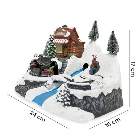 243012 Carrusel de navidad - Tren con Luces Sonidos y Movimiento 24x16x17 cm