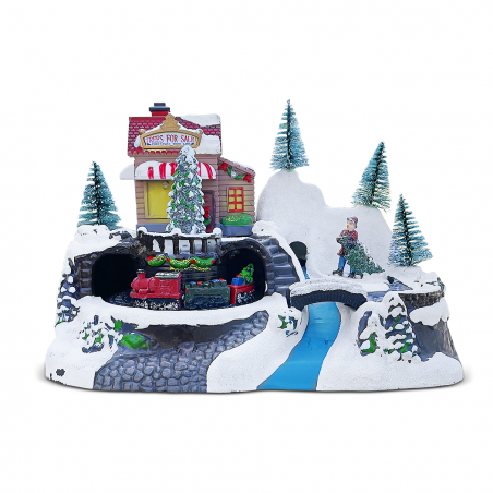 243012 Carrusel de navidad - Tren con Luces Sonidos y Movimiento 24x16x17 cm