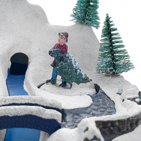 243012 Carrusel de navidad - Tren con Luces Sonidos y Movimiento 24x16x17 cm