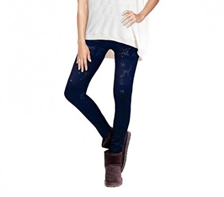 Set 4 leggings con motivo de FANTASÍA NÓRDICA en diferentes colores y con revestimiento de felpa - Moda femenina de invierno