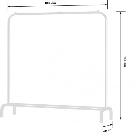 Perchero autoportante 210955 Multifuncional con estante de almacenamiento