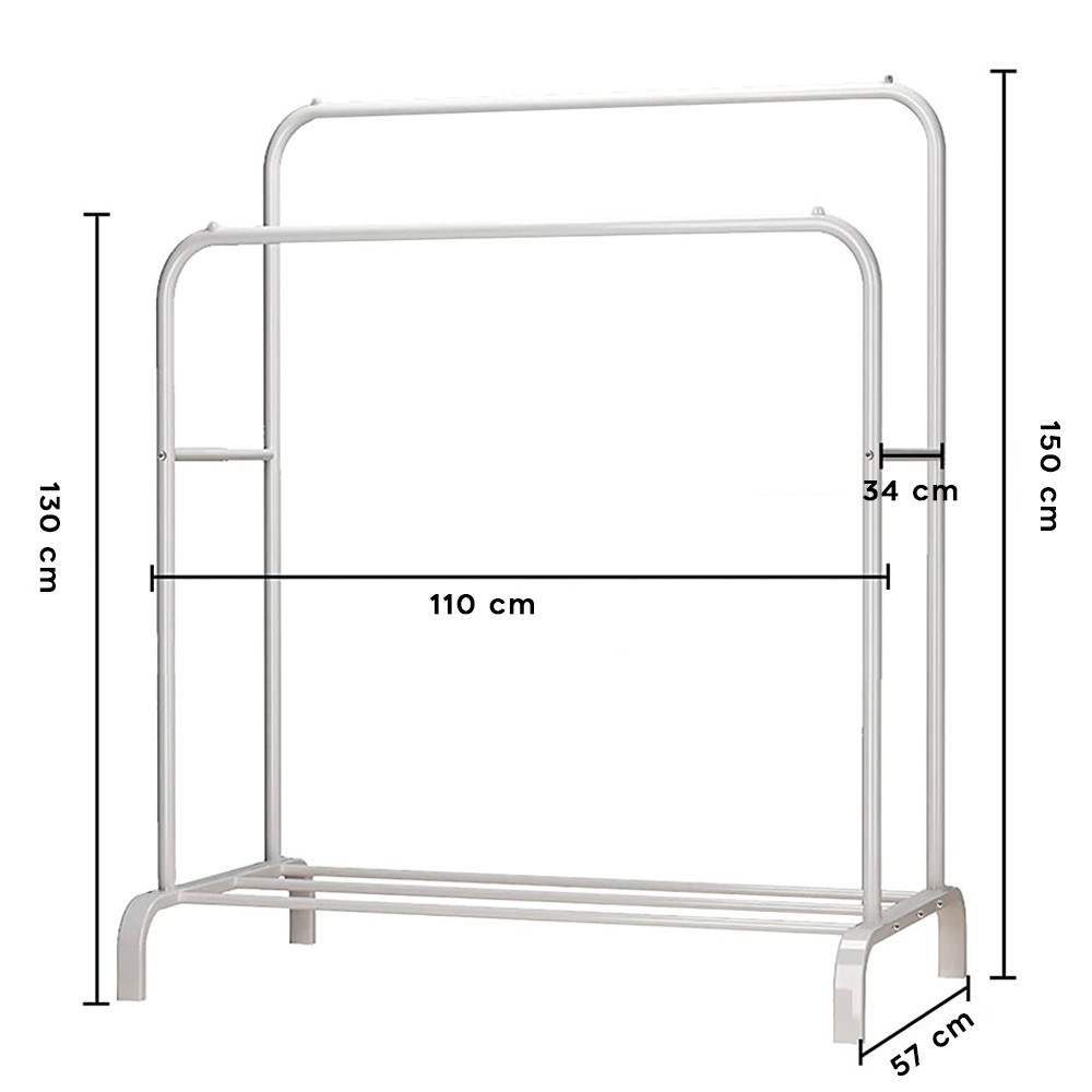 Perchero de barra doble 210962 multifunción con...
