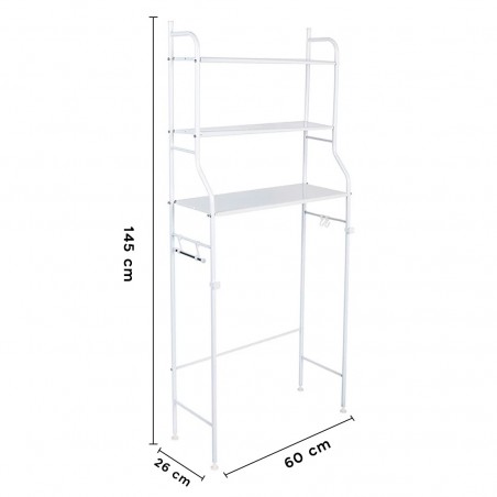 Estantería para Lavadora 001066 organizador de baño ahorro de espacio 145x60x26