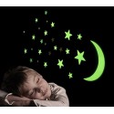 Pack de 13 piezas mod. GLOW MOON & STARS - Estrellas y luna autoadhesivas fluorescentes - Decorativas para la habitación