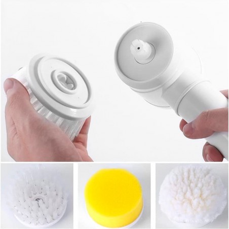 Cepillo eléctrico 5 en 1 cepillo mágico 3 cabezas limpieza cocina baño azulejos