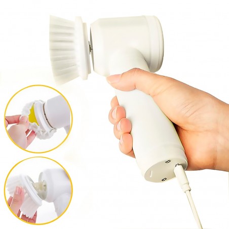 Cepillo eléctrico 5 en 1 cepillo mágico 3 cabezas limpieza cocina baño azulejos