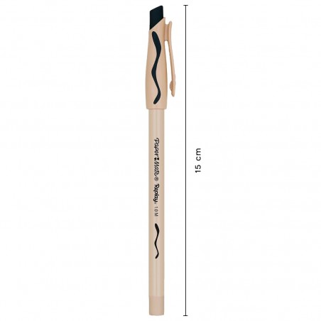 Bolígrafo borrable negro Paper Mate Paquete de 12 piezas Punta redonda 1 mm