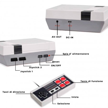 Classic Retro Game Mini Consola 680050 Videojuego 2 mandos con 620 juegos