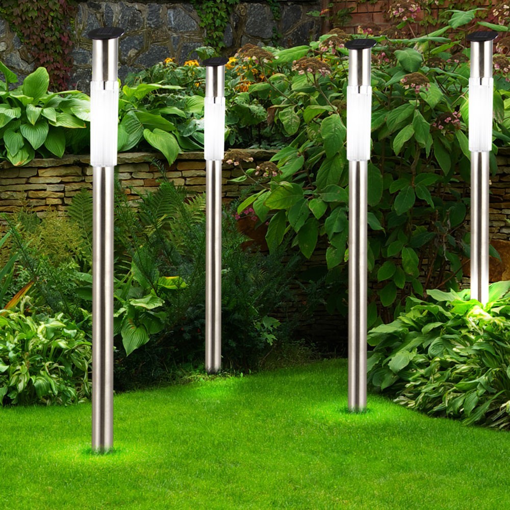 Set 2 faroles solares de jardín 1 LED y 70CM de...