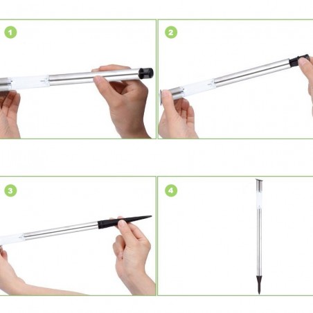 Set 2 faroles solares de jardín 1 LED y 70CM de largo iluminación camino