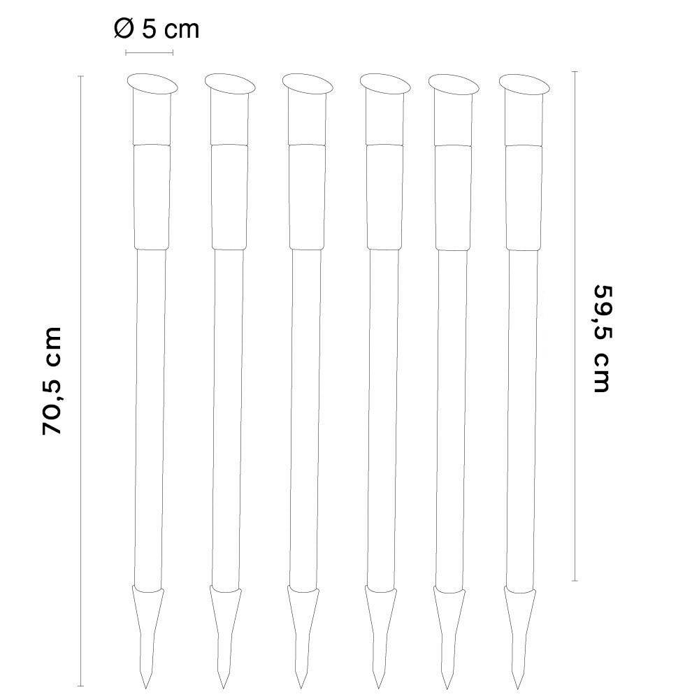 Set 2 faroles solares de jardín 1 LED y 70CM de...