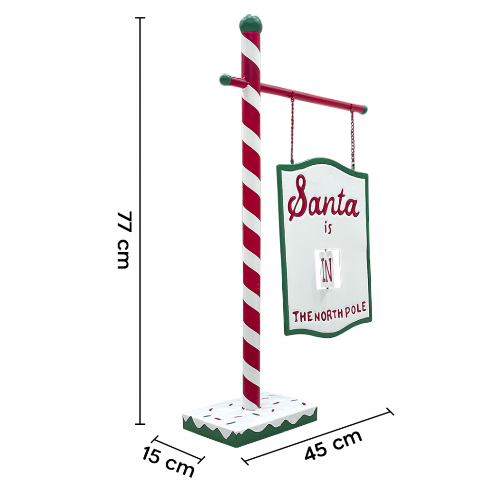 Cartel Papá Noel rojo 45x15x77cm 436003...