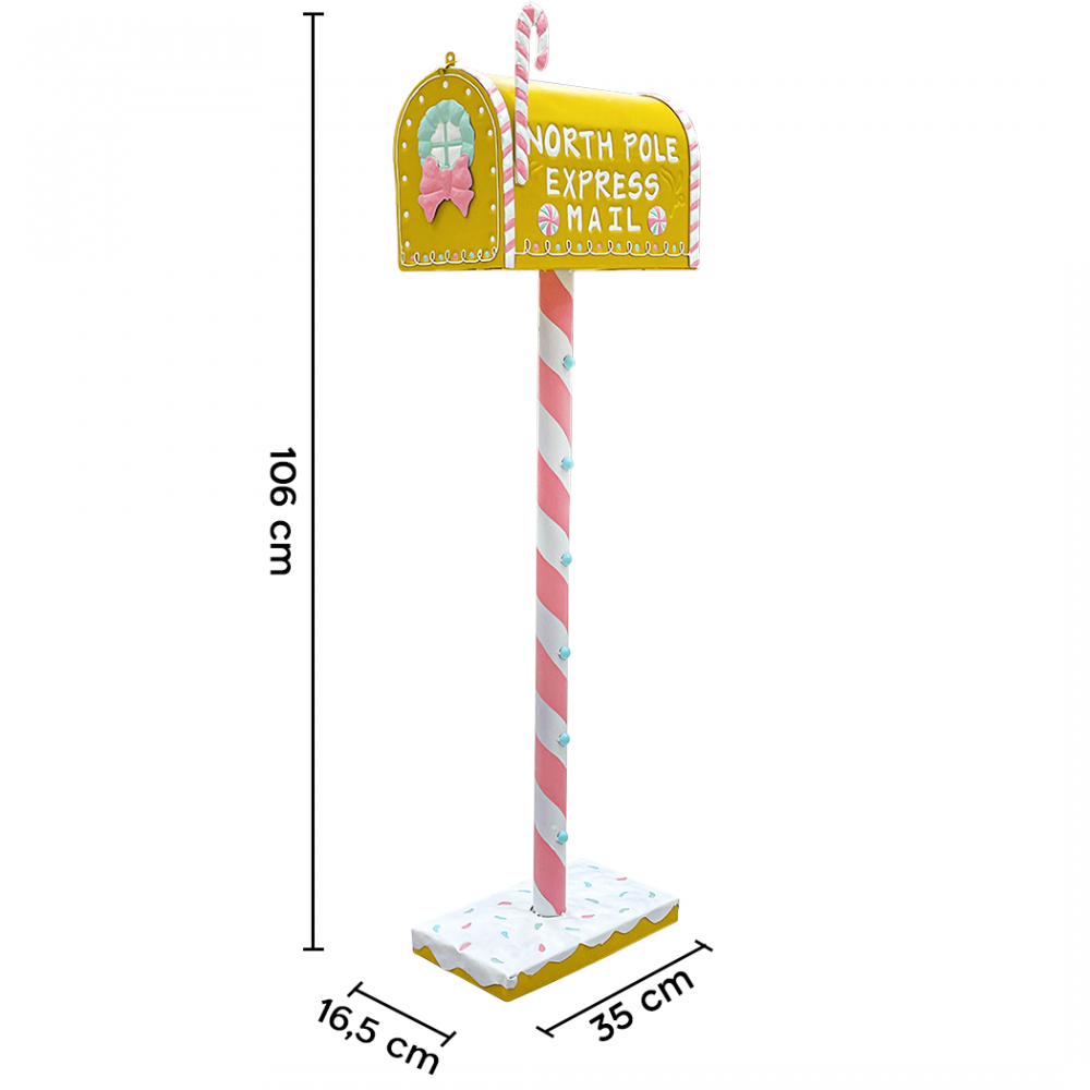 Buzón de Papá Noel 106H cm Candy Gold 436001...