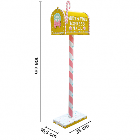 Buzón de Papá Noel 106H cm Candy Gold 436001 Decoración navideña