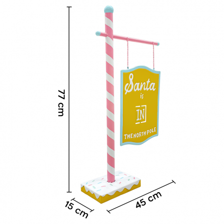 Cartel Santa Rosa 45x15x77cm 436004 Decoración Navideña Caramelo Navidad