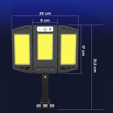 Foco solar 384 smd LED Sensor de movimiento control remoto HS-V97 Fotovoltaico