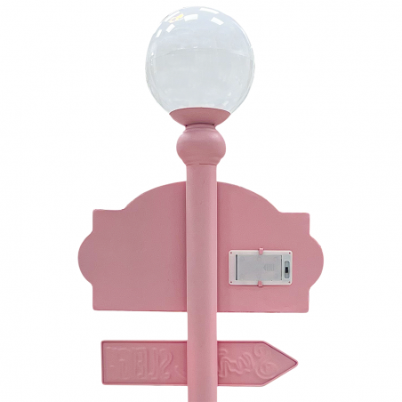 Cartel direcciones Papá Noel 436016 Adorno Candy Christmas rosa con luz 32x14cm