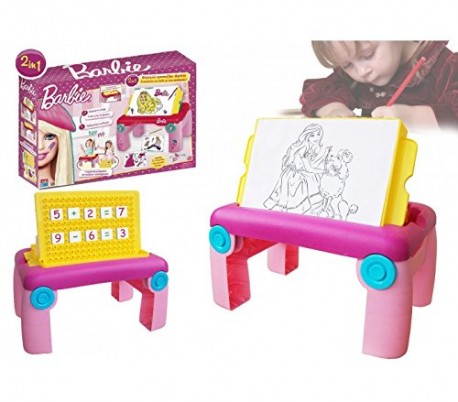 Mesa multifunción BARBIE 2119 (dibujo + cálculos matemáticos) color rosa - Juguete infantil para niño y niña
